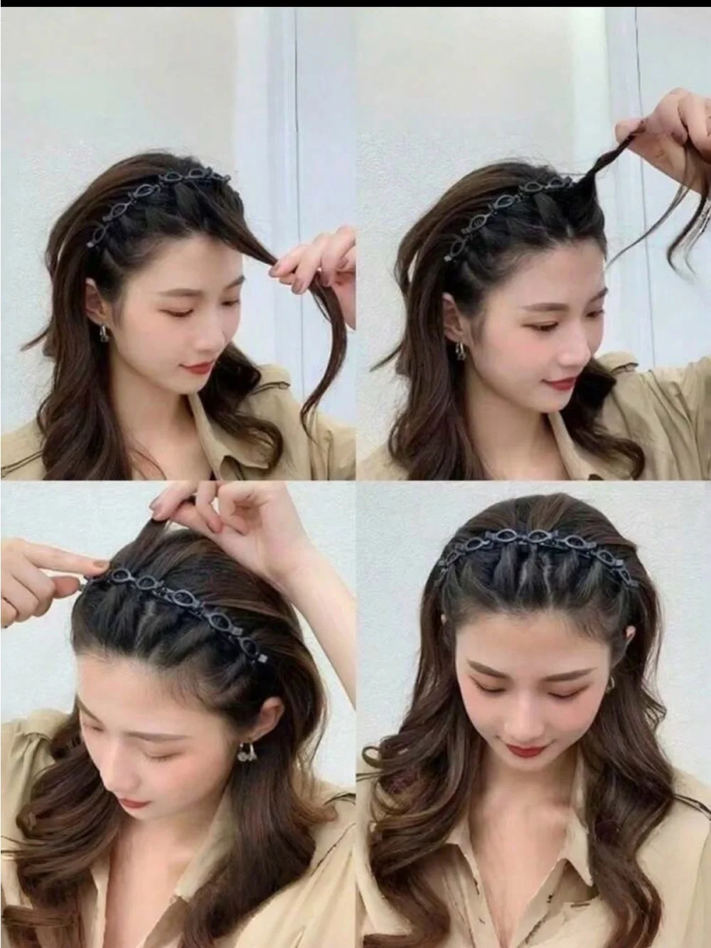 Brown Decorative Chain Headband for Women